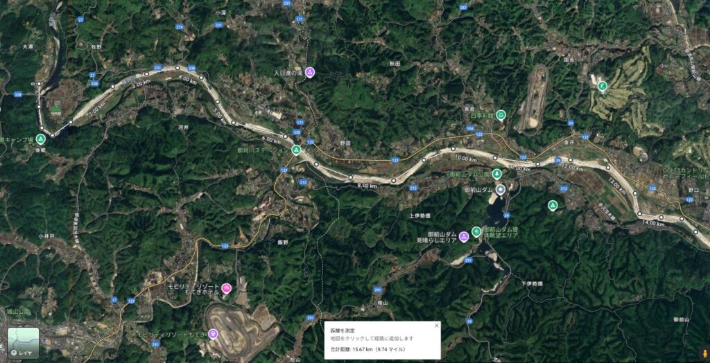 前回の川下りコース