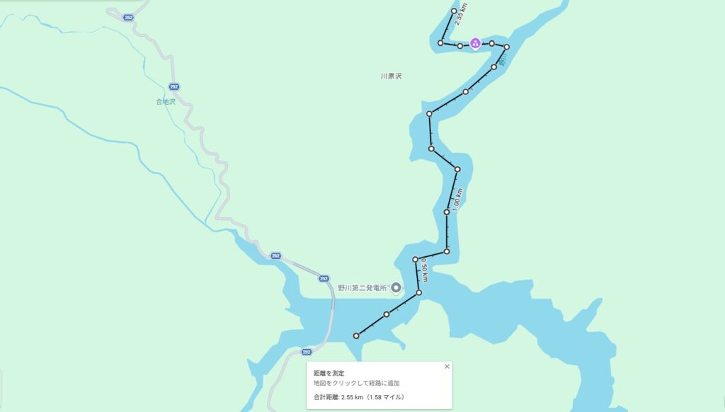 三淵渓谷までのコース