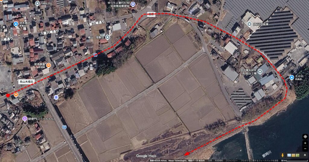 出艇地までの経路